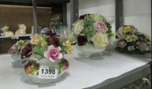 5 porcelain floral arrangements including Royal Doulton, Royal Albert, Capo-di-Monte etc