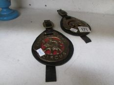 2 Chipperfields Circus horse brasses