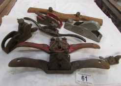 A quantity of old woodworking planes