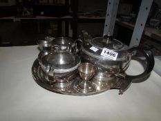 A quantity of silver plate tea ware