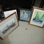 A quantity of framed and unframed prints