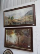 2 large framed and glazed highland scene prints