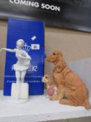 A Kauser ballerina figure boxed and a country artists figure of a cocker spaniel with puppy