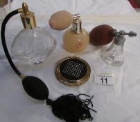 2 perfume atomisers circa 1950/60's and Stratton compact