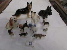 A mixed lot of dog figures etc
