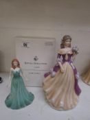 A Royal Doulton gemstones figurine, emerald for may and one other limited edition figure