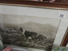 A framed and glazed print entitled 'On The Moors'
