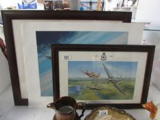 2 framed and glazed aeronautical prints and one other