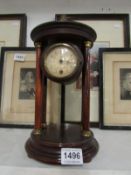 A Victorian 4 pillar clock, missing pendelum