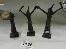 3 Benin Bronze figures