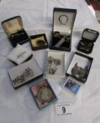 A mixed lot of jewellery including silver ingot, coin medallion etc