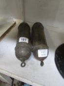 A pair of brass Grandfather clock weights