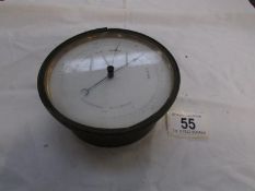A brass hanging Holosteric barometer