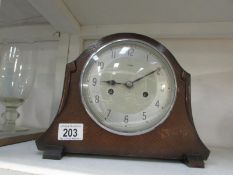 An oak Enfield mantel clock