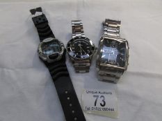 A Gents Lorus chronograph, a Ricardo quartz wristwatch and a Lorus digital watch