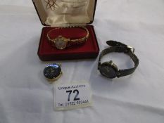 A ladies 17 jewel Swiss wrist watch and 2 others