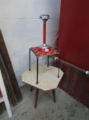 A retro coffee table, stool and smokers stand