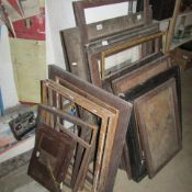 A large quantity of picture frames