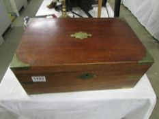 A mahogany writing box, a/f