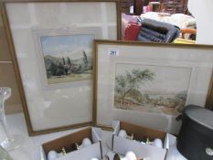 2 framed and glazed country scenes