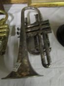 A silver plated cornet