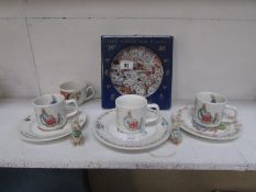 3 Wedgwood Peter Rabbit plates and mugs, A Disney 101 Dalmations plate, Wedgwood Thomas the Tank