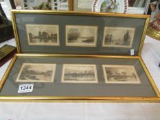 2 framed and glazed sets of 3 River Thames scenes