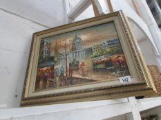A gilt framed oil on canvas London scene