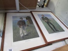 A pair of famous Golfer prints