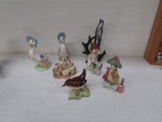 2 Beswick Jemima Puddleducks, 3 Beatrix Potter figures, a Beswick wren and one other figure