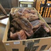 A quantity of fur items including mink and fox (6 stoles, coat and gloves)