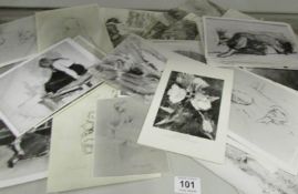 A quantity of photographs of Franklin White paintings and sketches etc