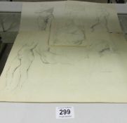 A signed Franklin White 'Life' drawing and 3 others