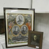 A rare framed and glazed WW1 poster and a framed and glazed photograph of Sir John Firency