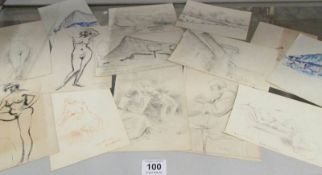 A quantity of Franklin White School sketches