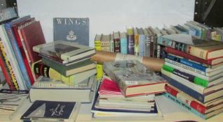 A mixed lot of mainly aeronautical books, (one shelf)