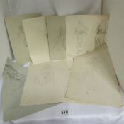 Various unsigned drawings including nudes from the studio of Franklin White