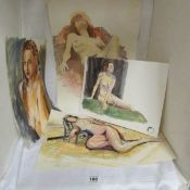 5 nude studies, one signed Franklin White and 4 unsigned