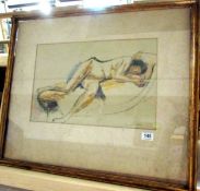 A framed and glazed mixed media 'Nude' study bearing the signature Franklin White, frame 74 x62