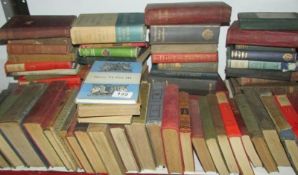 A mixed lot of old hardback books, (one shelf)