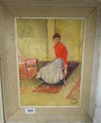 A framed female study signed Franklin White, image 34 x 23cm