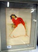 A framed and glazed female study bearing the signature Franklin White and dated 1965, image 33 x