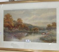 A framed and glazed watercolour 'Near Maidenhead', bearing the signature H Lawes, overall 72 x 51cm,