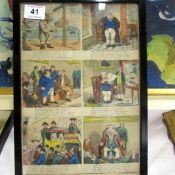 A framed and glazed 19th century caricature 'Civic Chair', 36 x 25cm
