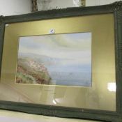 A fine framed and glazed watercolour 'Robin Hood's Bay' signed N Steuart, frame 77cm x 60cm, image