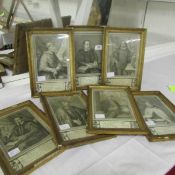 7 19th century framed and glazed 'Spanish Dignatories' prints, 33 x 22cm