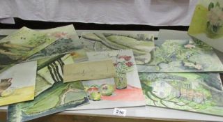 A collection of watercolours from the Franklin White studio