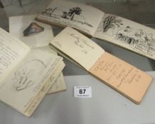 3 small sketch books and an autograph book from the Franklin White School