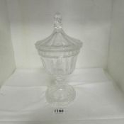 A Victorian glass table centre urn
