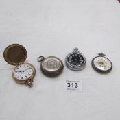 Spares and repairs pocket watches including silver case